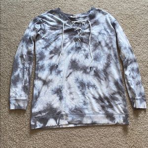 grey and white tie dye long sleeve shirt!